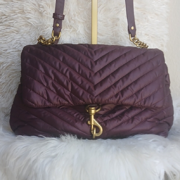 Rebecca Minkoff Handbags - Rebecca Minkoff NWOT Edie Flap Puffer Luxury Purple and Gold Shoulder Bag